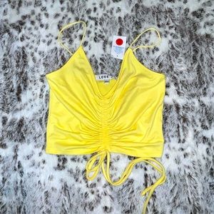 yellow tank top with adjustable string